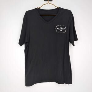Kraken Black Spiced Rum Black V-Neck Cotton Men's T-shirt / Tee - Size L - GUC